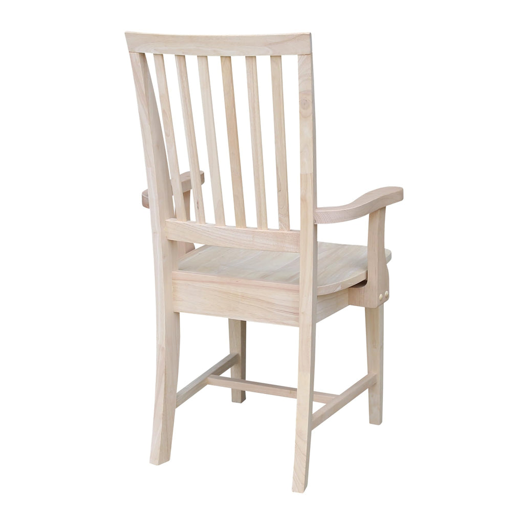 Mission Arm Chair, Solid Wood, Unfinished