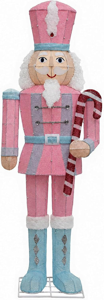 61-Inch Large Outdoor Nutcracker Christmas Decor with LEDs 5 Feet Lighted Large Nutcracker Lighted Christmas