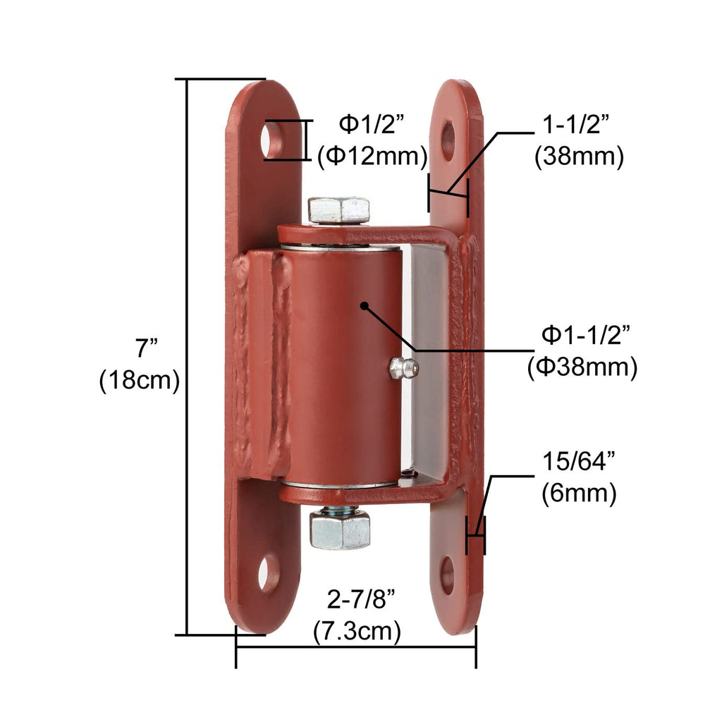 Heavy Duty 7" Bolt onto The Gate Bolt onto The Post Gate Hinges with Needle Roller Bearing for Driveway Vehicular