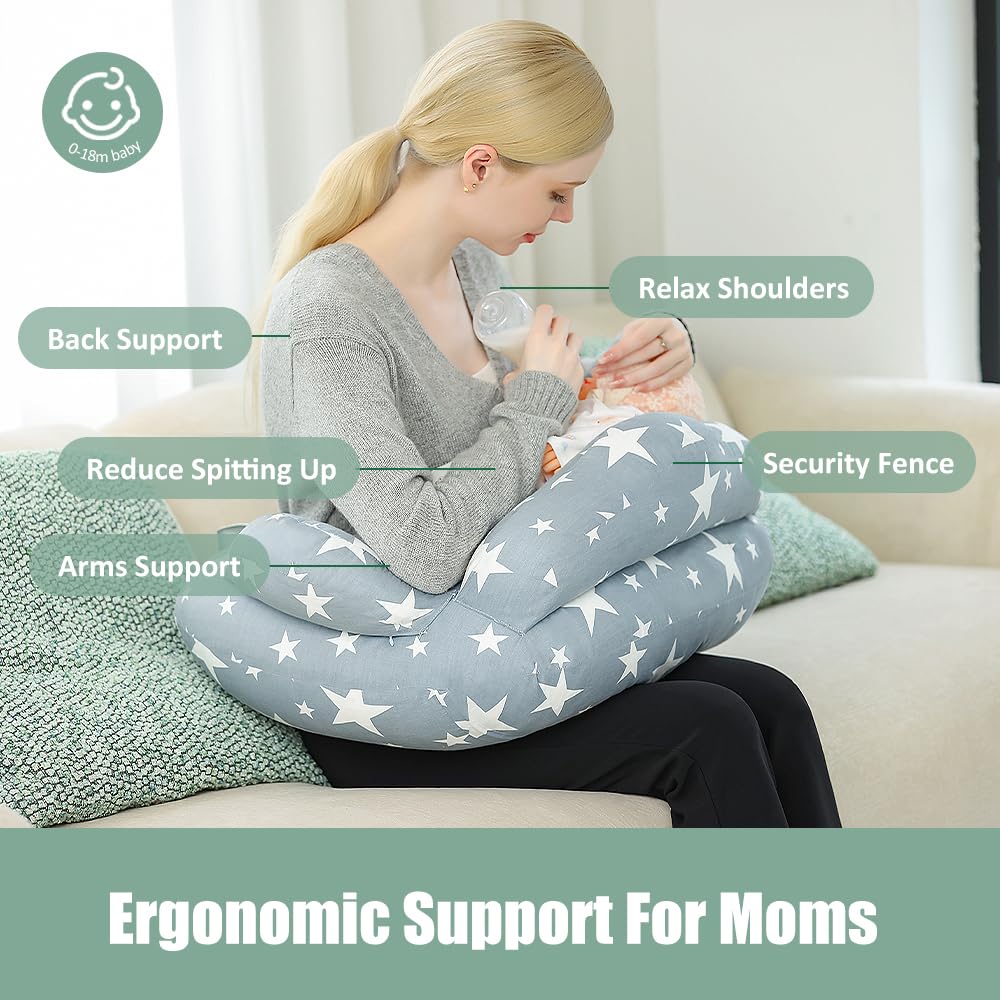 Nursing Pillow for Breastfeeding, Adjustable Nursing Pillow Breast Feeding Pillow Bottle Feeding, Breastfeeding
