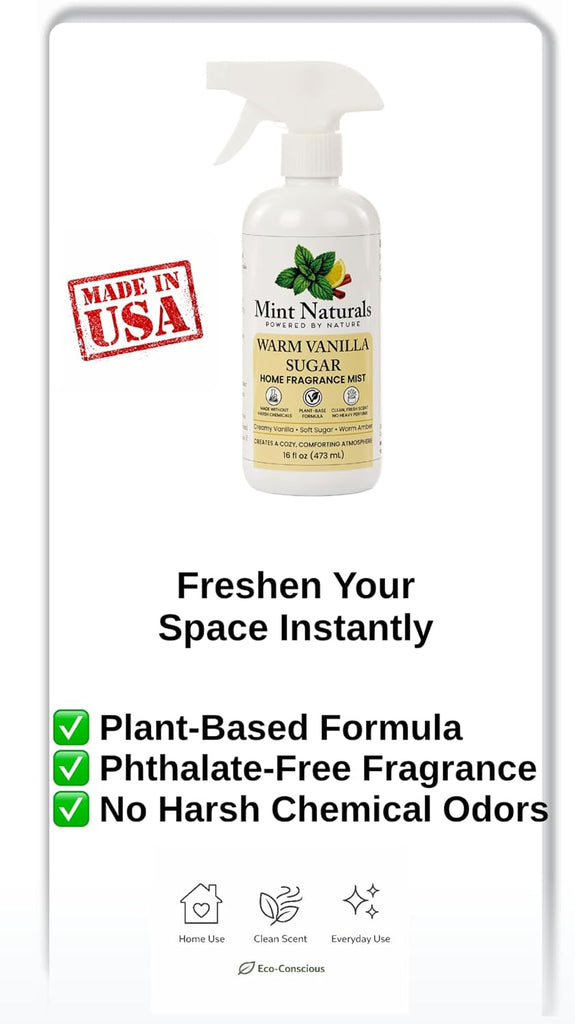 Natural Vanilla Room Spray & Odor Eliminator - Warm Sugar Scent 16oz