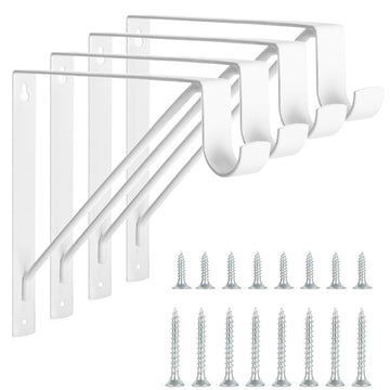4 Pack Heavy Duty Closet Shelf & Rod Brackets, Wall Mounted Closet Shelf Brackets, 11 x 10.2 Inch Closet Shelf