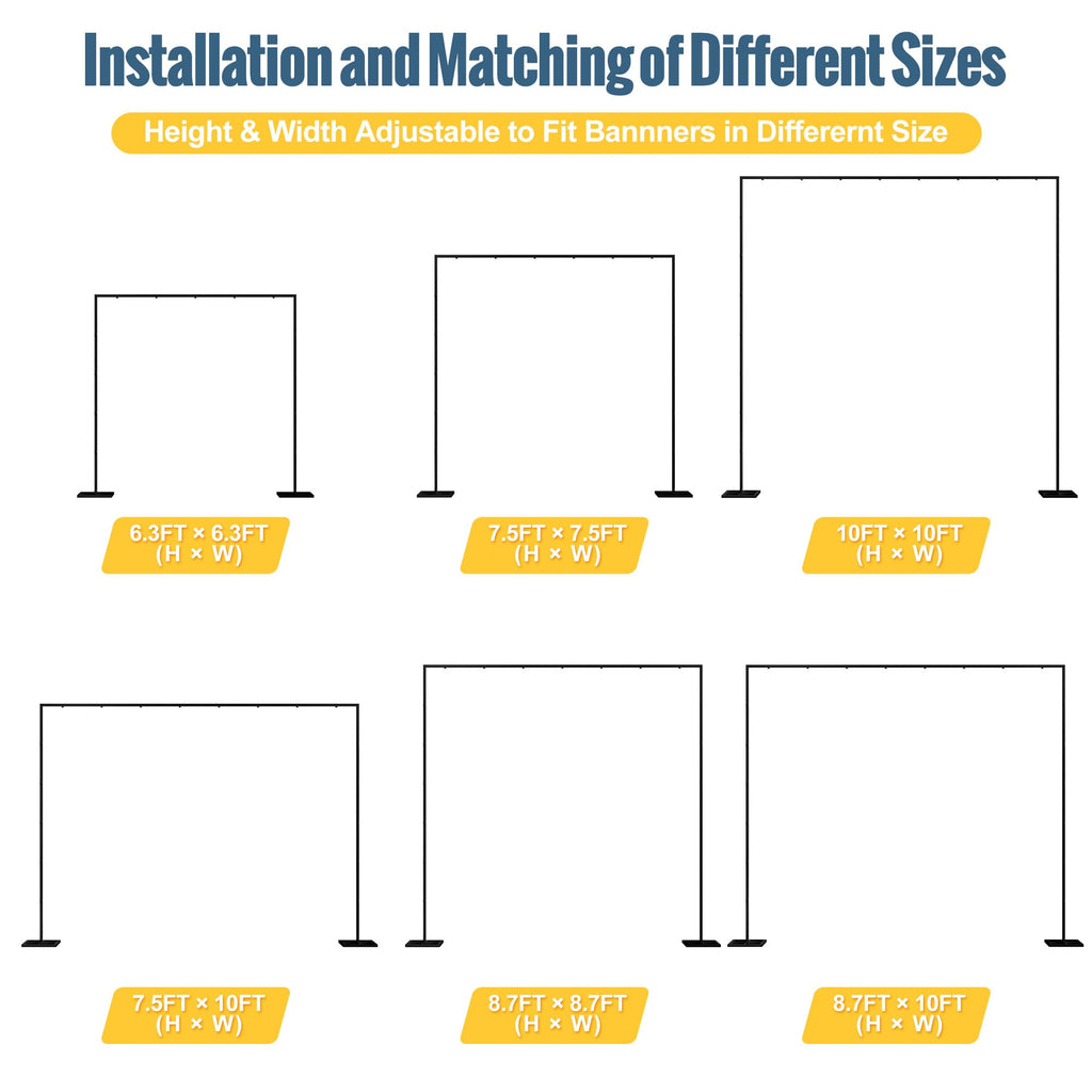 10x10FT Backdrop Stand Heavy Duty Pipe and Drape Kit Black