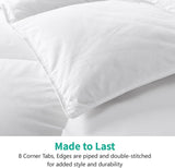 Organic Full Feathers Down Comforter - All Seasons 100% Cotton Quilted Duvet Insert