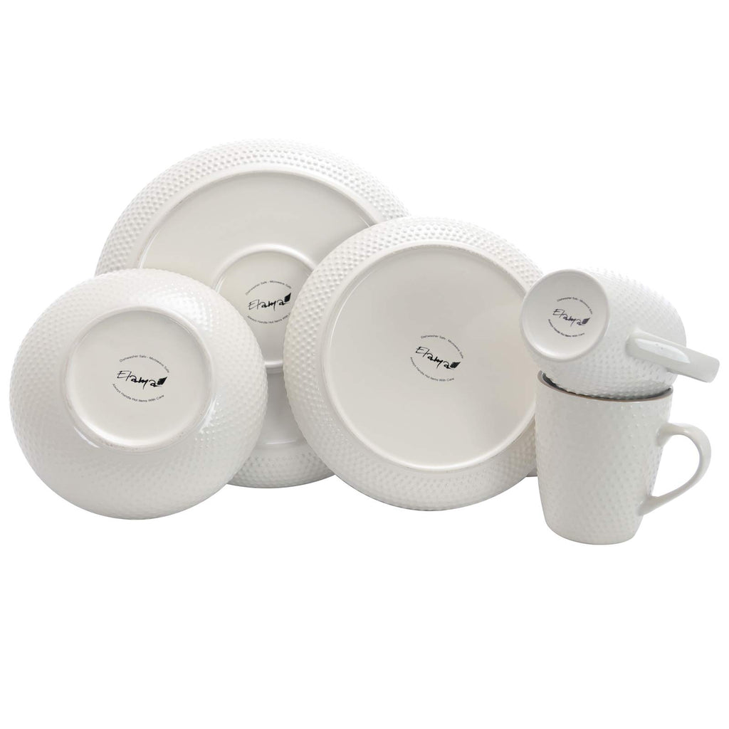 Luxurious Mellow 16Piece Dinnerware Set in Powder Blue with Complete Setting for 4