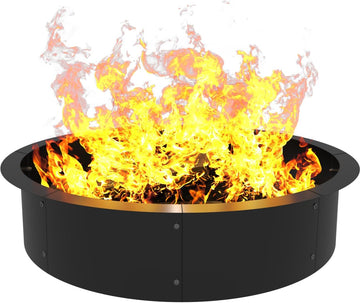 36 Inch Round Fire Pit Ring Insert - Heavy Duty Metal Steel DIY Liner