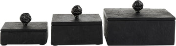 Marble Decorative Box Decorative Keepsake Boxes with Textured Aluminum Knobs Storage Boxes 9", 7", 6"W - Set of 3
