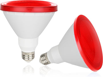 Red LED PAR38 Flood Light Bulb, 15W (100Watt Equivalent), E26 Base, 2 Pack
