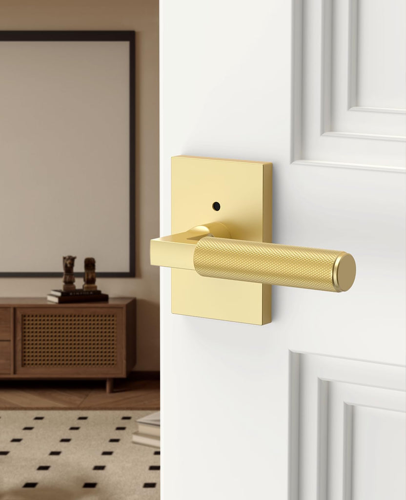 10 Pack Brushed Gold Privacy Interior Door Handles