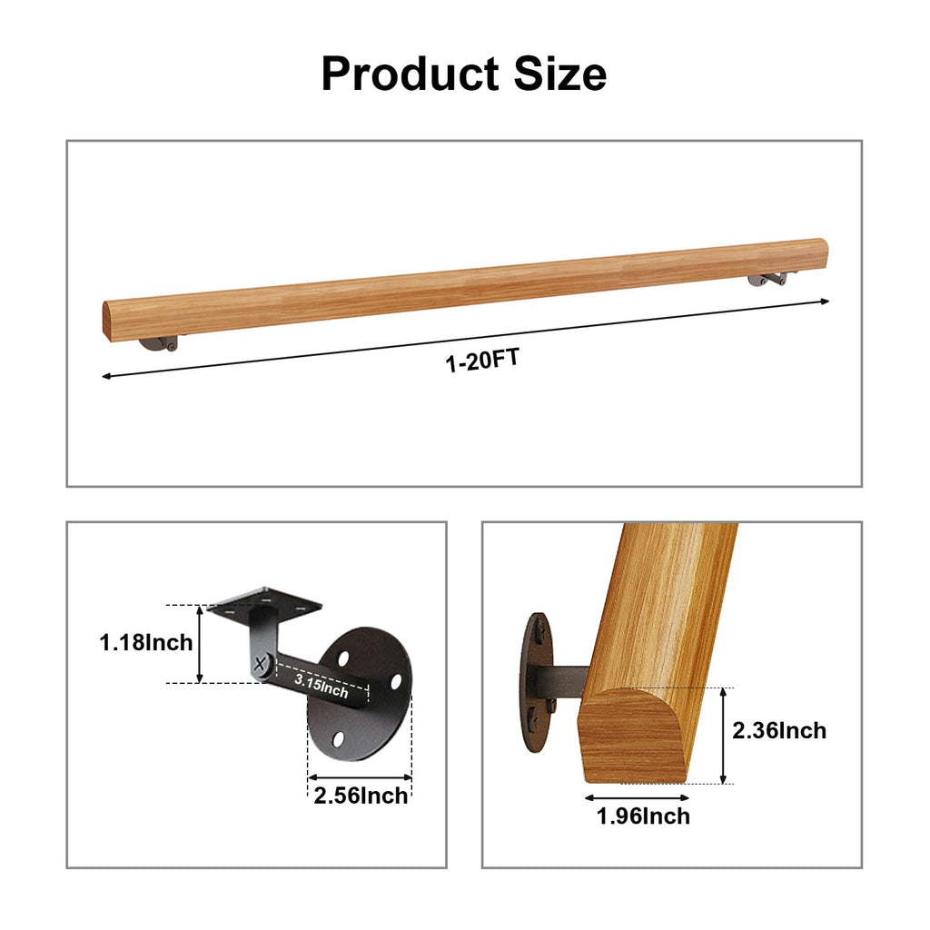 1FT Solid Wood Stair — Outdoor Stair Railing | Casa Home Living