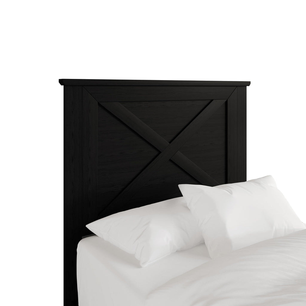 Raleigh X-Design Wood Headboard, Black