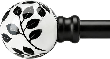 Ceramic Black Curtain Rods for Windows 16 to 144 Inches Adjustable Length Extendable Heavy Duty 1" Diameter iron