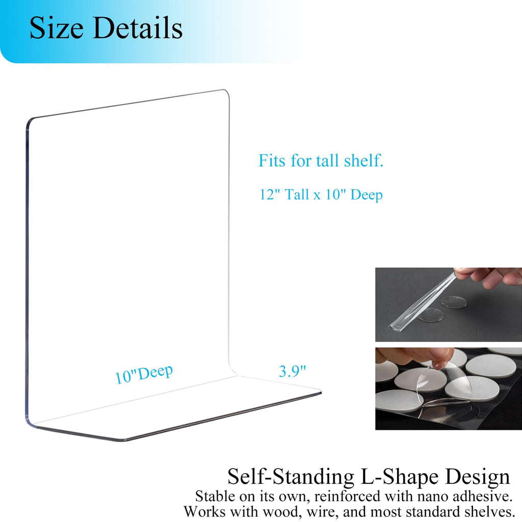 Clear Acrylic Shelf Dividers Closet Organizers for Organization Enthusiasts