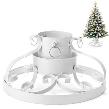 Christmas Tree Stand for Real Trees with Water Reservoir, White