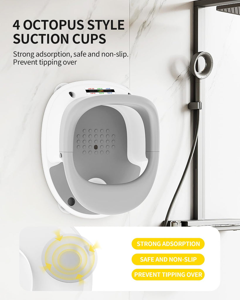 Bath Seat for Babies 6 Months & Up, Bath Seats for Babies Sitting Up, Open Design, Non-Slip, Compact Toddler Bath