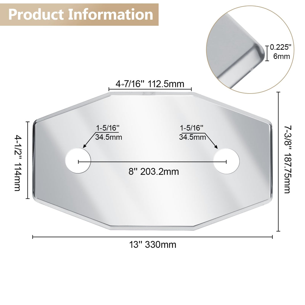 Two-Hole shower valve cover for Bathtub and Shower Valves
