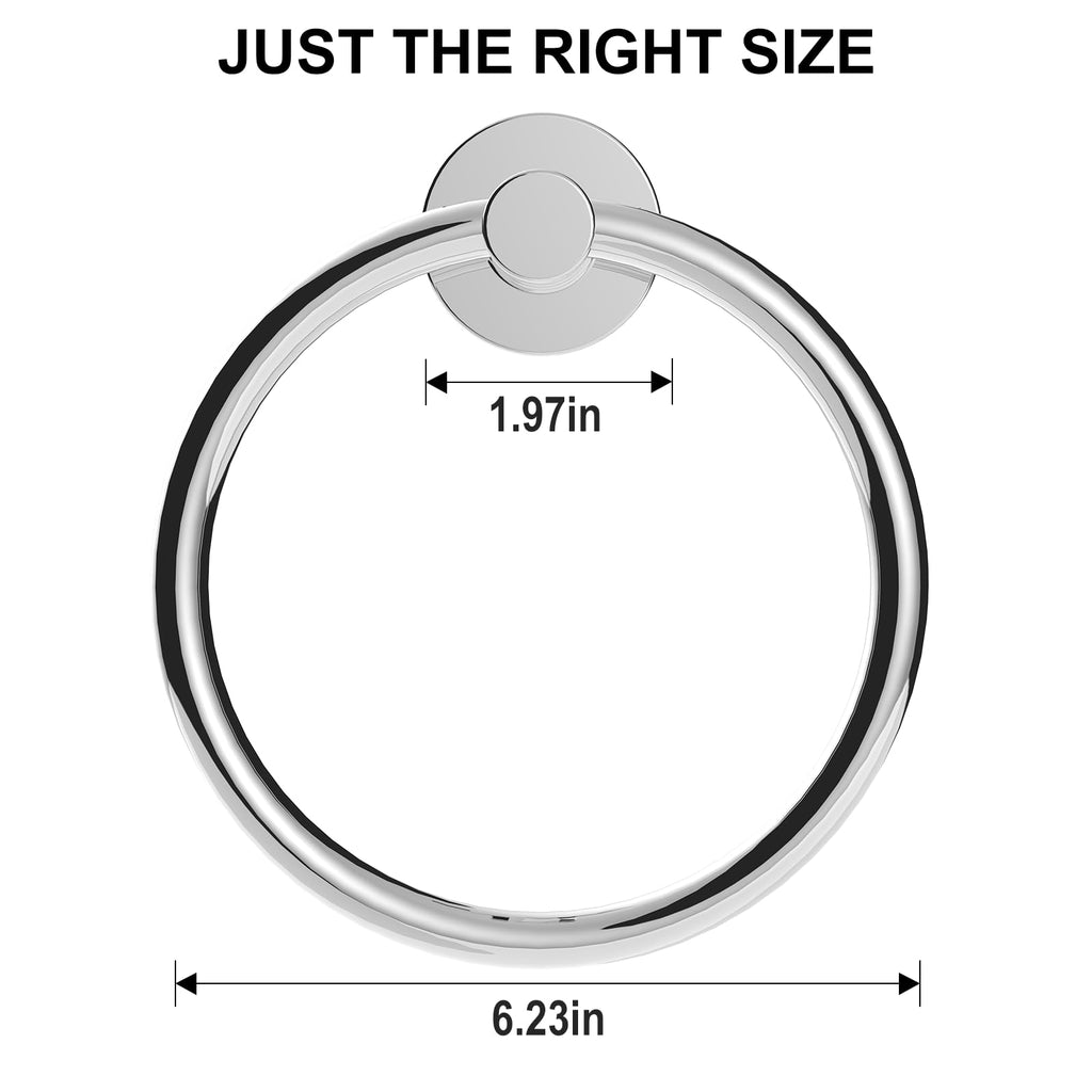 Towel Holder Wall Chrome Towel Ring, 2 Packs