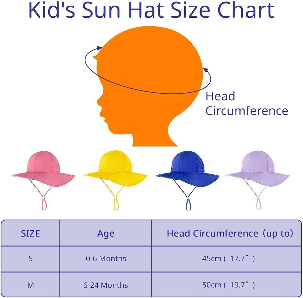 Baby Sun Hat UPF 50+ Wide Brim Quick-Dry Beach Hat for Boy Girl 0