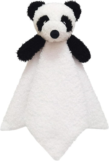 Baby White Panda Soft Stuffed Animal Security Blanket, Plush Panda Character Lovey Blanket, Baby Shower/Nursery Gift