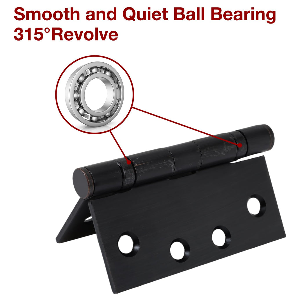 Heavy Duty Door Hinges Oil Rubbed Bronze 4.5 Inch Square 2 Pack