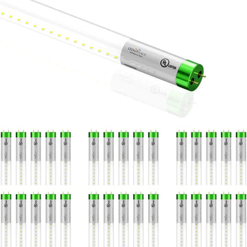 LEDMyplace 4ft LED 18W Glass Tube Light Bulb, 4000K Cool White, 1800 Lumens, Clear Lens, Replace 50W, UL DLC Listed