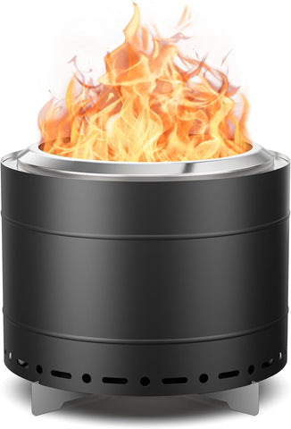 19.5 inch Smokeless Fire Pit with Carry Bag, Stainless Steel Outdoor Smokeless Firepit