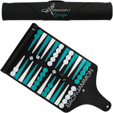 Travel Backgammon Game | Lightweight Roll-up Backgammon Set | Travel Backgammon Sets for Adults | Portable