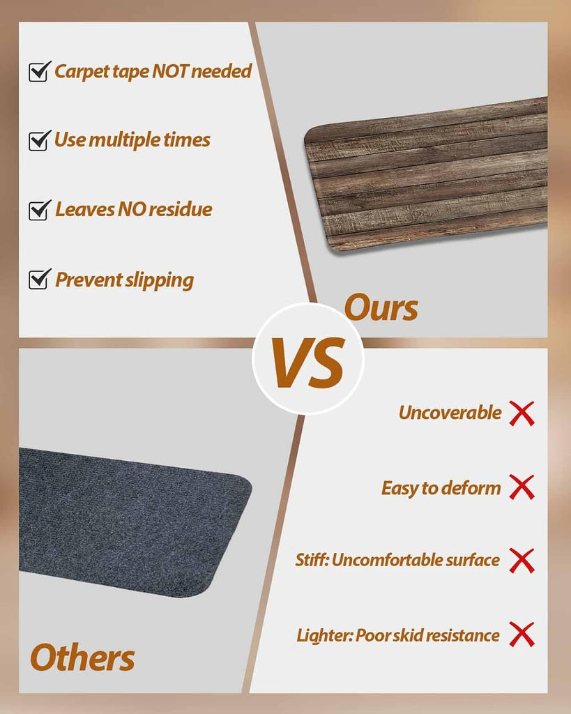 Brown Wood Grain Stair Treads Realistic Wooden Board Texture Farmhouses Indoor Non Slip Peel and Stick Stair Treads