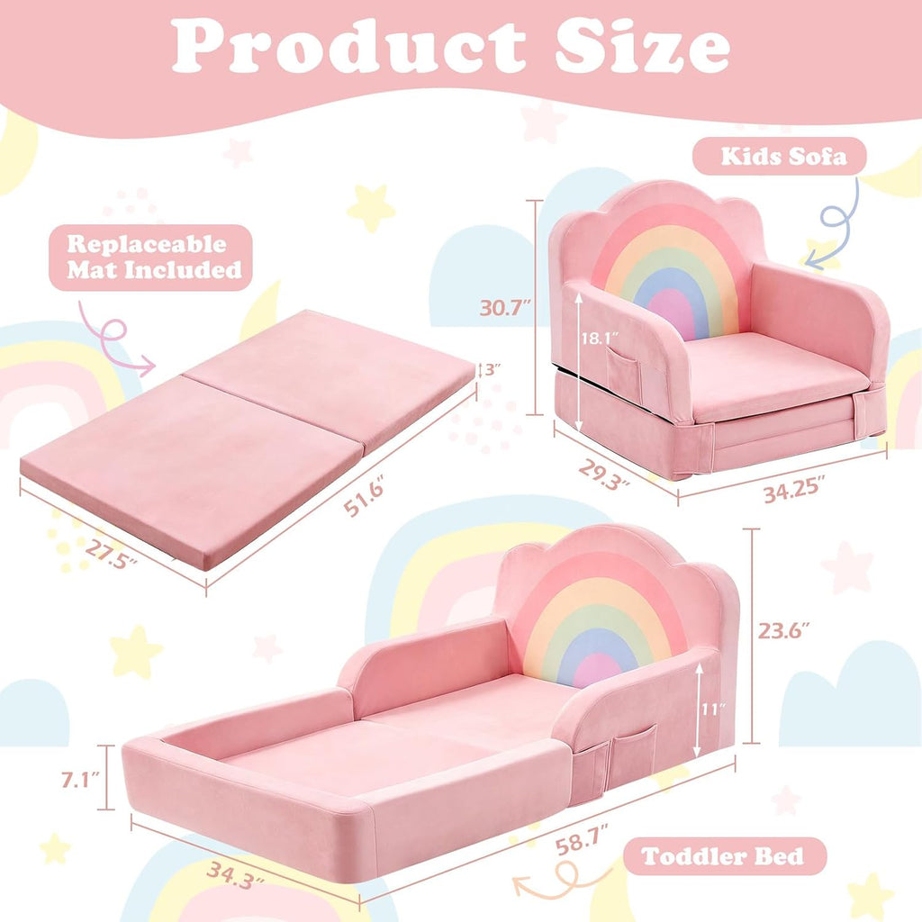 Toddler Floor Bed, Soft Foam Toddler Bed and Kids Bed, No Assembly Required