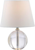 Mable Modern Glam Clear Crystal 14-inch Bedroom Living Room Home Office Desk Nightstand Round Table Lamp (LED Bulb