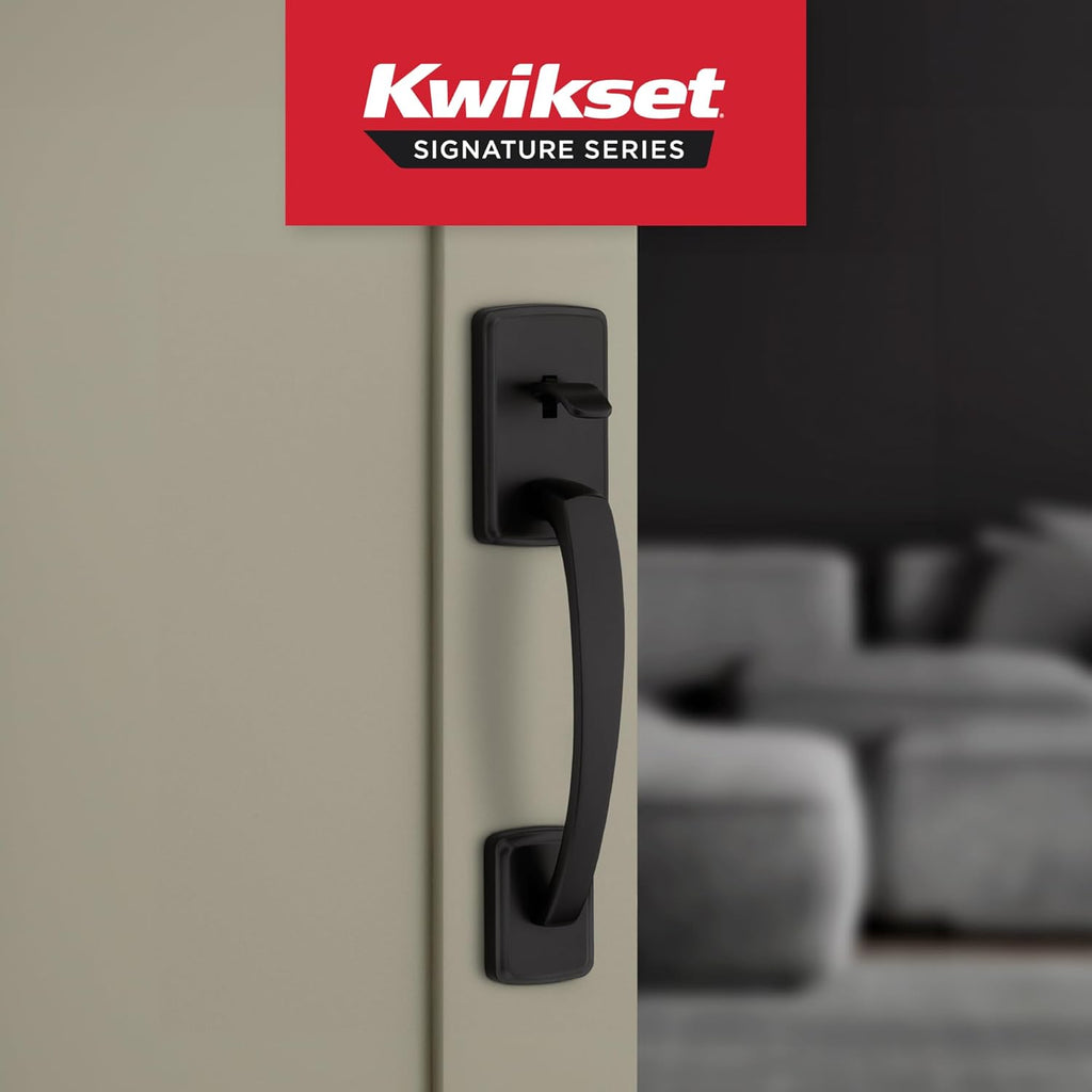 Brentford Front Door Handle No Lock, Entry Handleset Exterior with Sedona Interior Reversible Lever, Non-Locking - Door Handleset