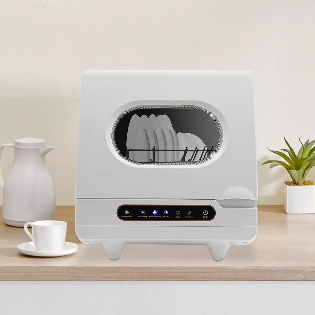 Mini Dishwasher 5 Washing Programs Portable Countertop Dishwasher with Flip-up Lid