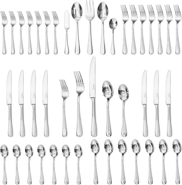 45 Pieces Silverware Set for 8, Premium Stainless Steel Flatware Set with Serving Utensils