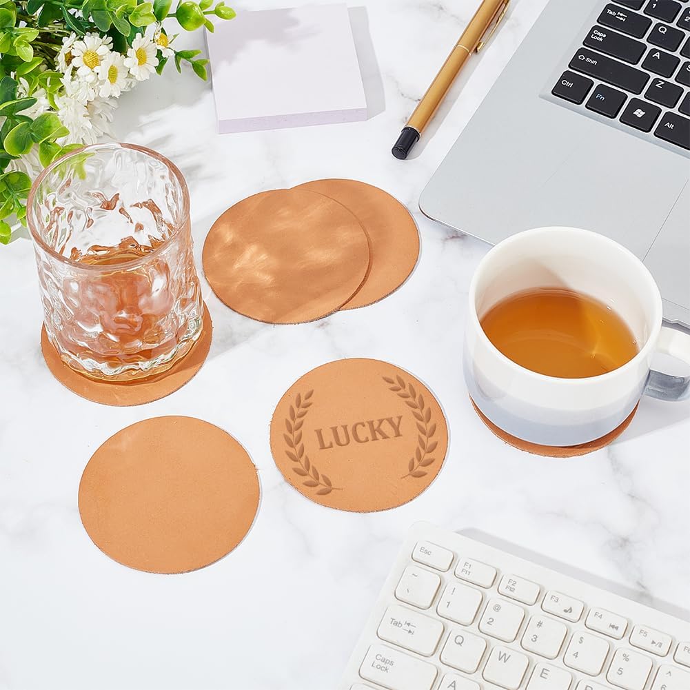Genuine Leather Coasters 3.1 Inch Peru Round Leather for Coasters 2mm Thick Round Blank Genuine Leather - Set of 30