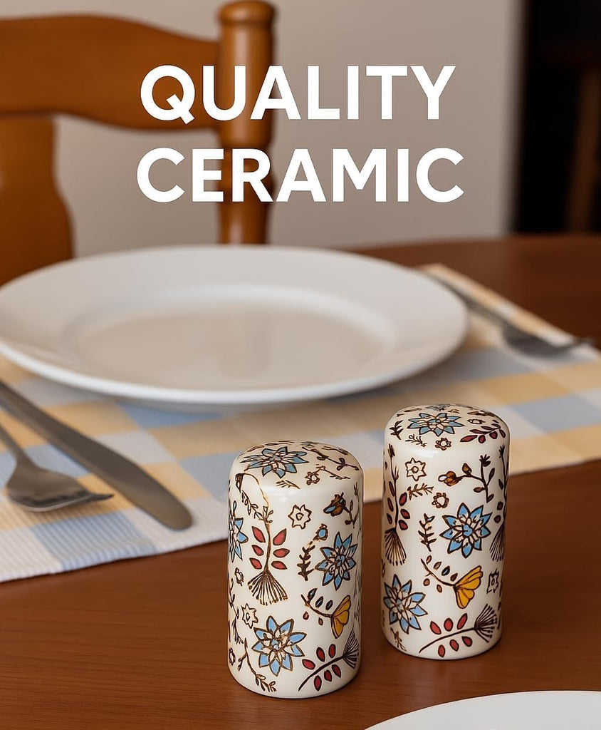 Country Floral Salt and Pepper Shakers, Unique Flower S&P Shaker Set - Set of 2