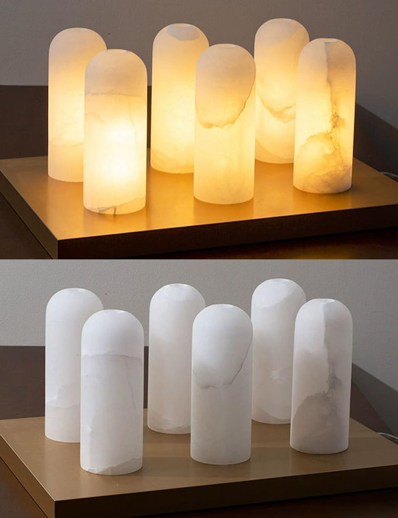 Gold Alabaster Wall Sconce Natural Marble Hanging Wall Light Dimmable E26