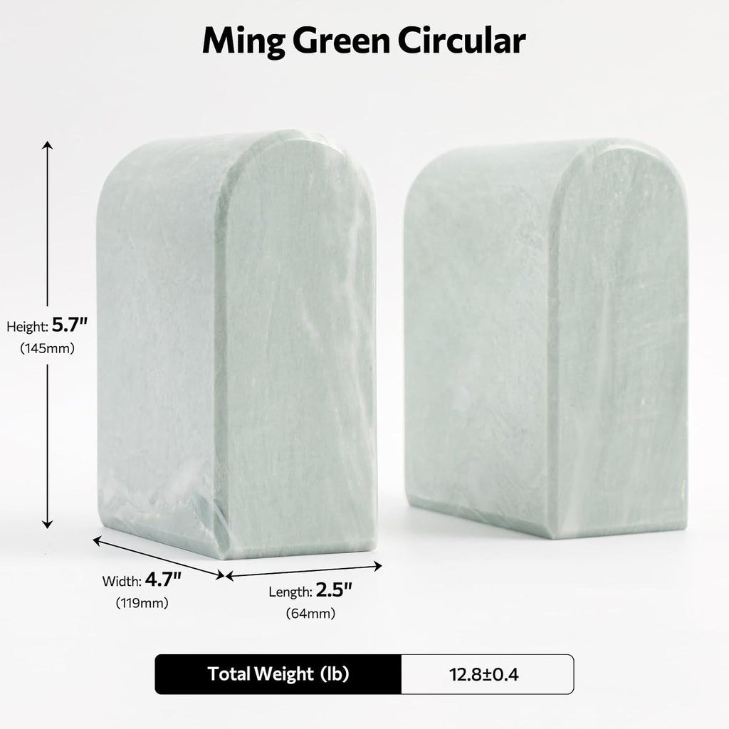 Luxury Marble Bookends for Shelves, 13LB Heavy Duty Marble Book Ends