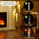 2pcs 5 Arm Floor Candelabra,Acrylic Floor Candle Holderor Ceremony Birthday Party Home Decoration Fit 0.8 LED Candles