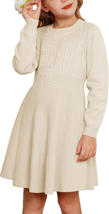 Girls Sweater Fall Long Sleeve Knit Winter Dresses