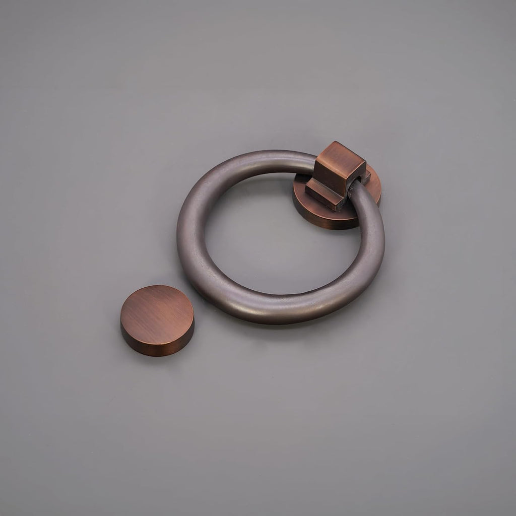 5" Aged Bronze Ring Shaped Door Knocker - Solid Brass Door Furniture Knocker