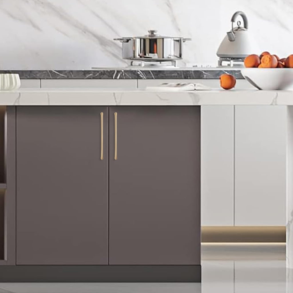 6 Pack 10 Inch Brushed Brass Kitchen Cabinet Handles