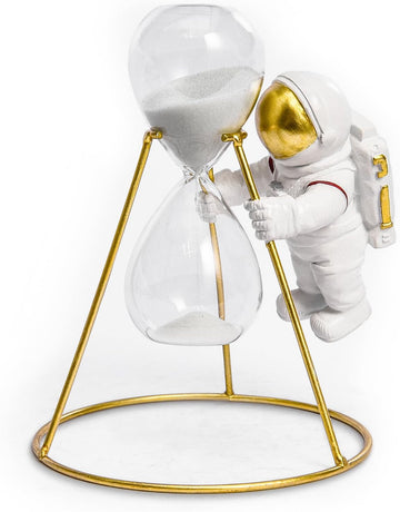 Astronaut Hourglass Statue Gold Spaceman Sculpture Resin Figurine 5 Minutes Sandglass Timer Sand Clock Space Gifts