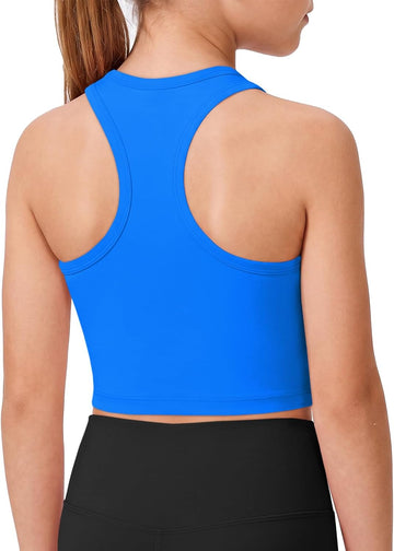 Girls Training Bra Kids Racerback Scoop Neck Sports Bra Yoga Crop Top