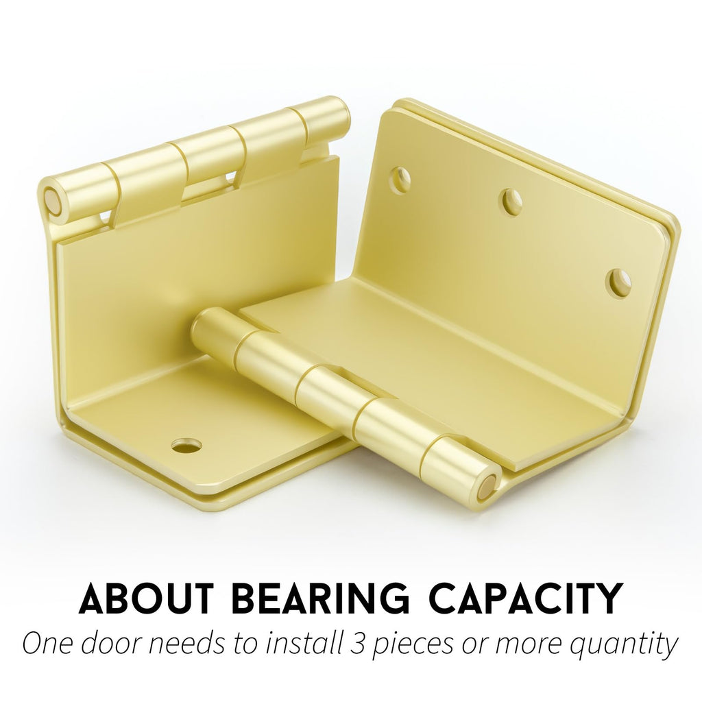 Gold 3 Pack Offset Door Hinges 3.5" with 1/4" Radius Corner