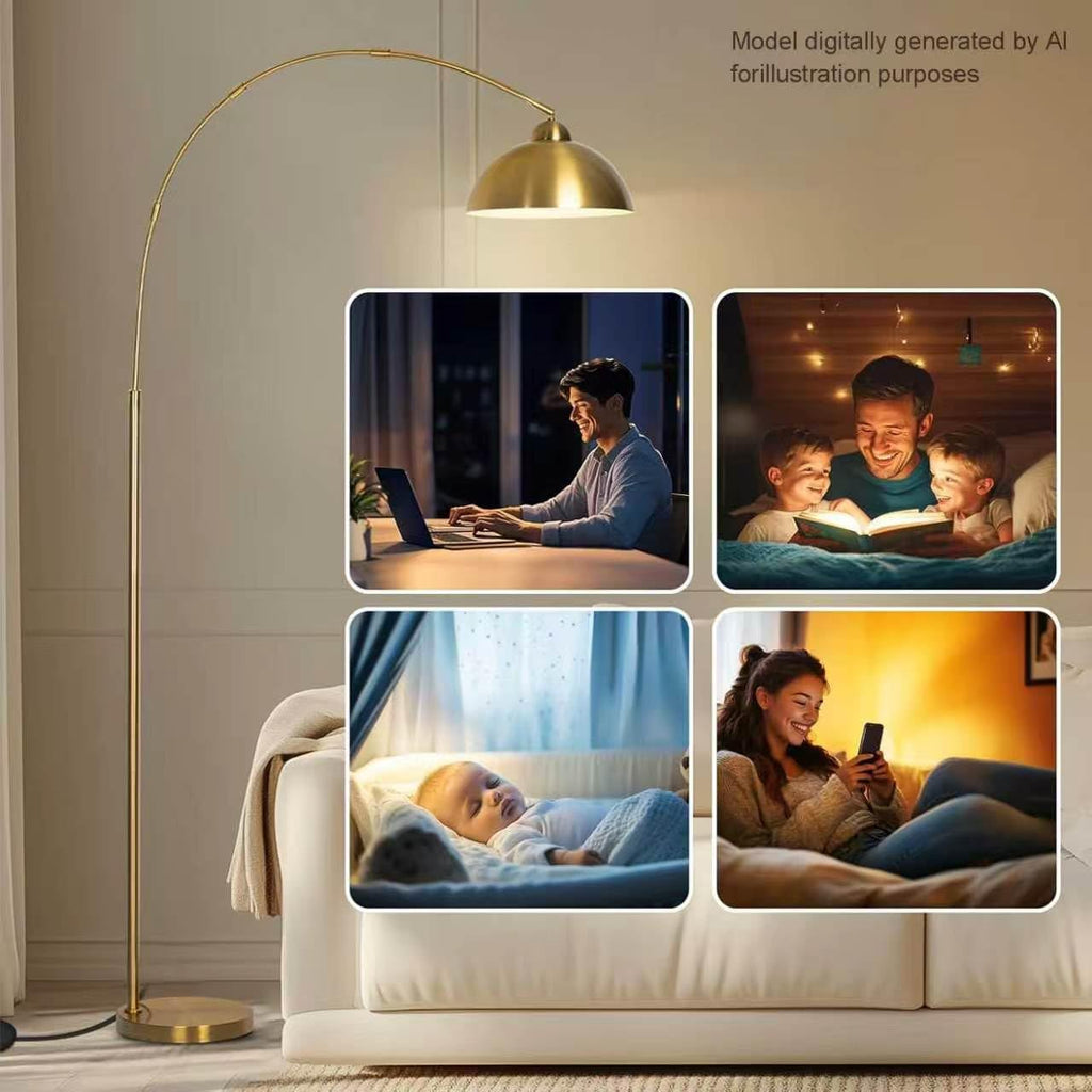 Floor Lamp with 3 Light Modes Adjustable- Modern Arc Standing Tall Lamp Dimmable Brightness, Perfect, and Office