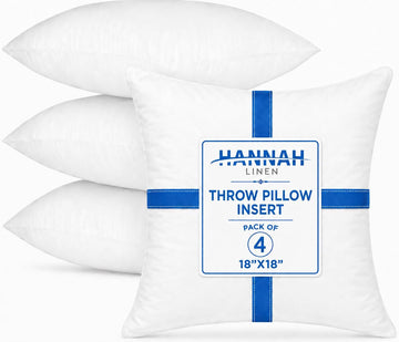 Throw Pillow Inserts 18 x18 4 Pack Square Pillow Forms - Set of 4