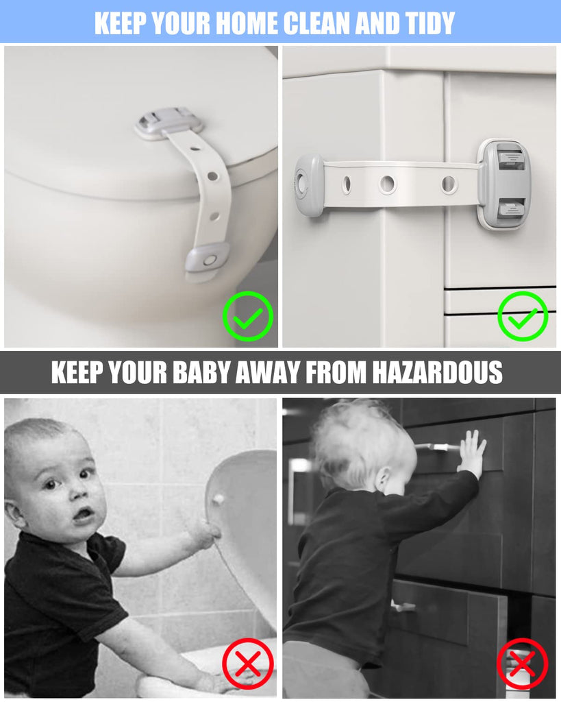 Fridge Locks,Refrigerator Door Lock,Child Proof Safety Cabinet Lock with Strong 3M Adhesives,Fridge Locks for