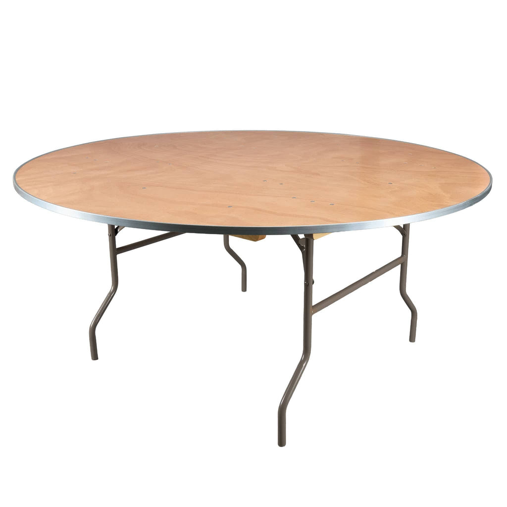 Round Heavy Duty Natural Plywood Folding Banquet Table