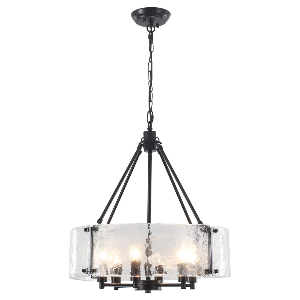 6-Light 19.69'' Dimmable Modern Drum Candle Chandelier