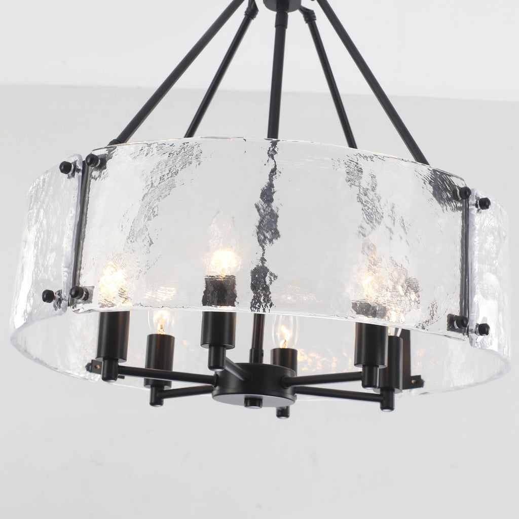 6-Light 19.69'' Dimmable Modern Drum Candle Chandelier